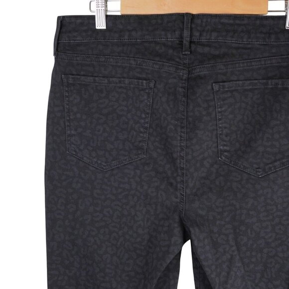 NYDJ Womens Marilyn Straight Leg Black Leopard Print Jeans Size 14 - Picture 10 of 13